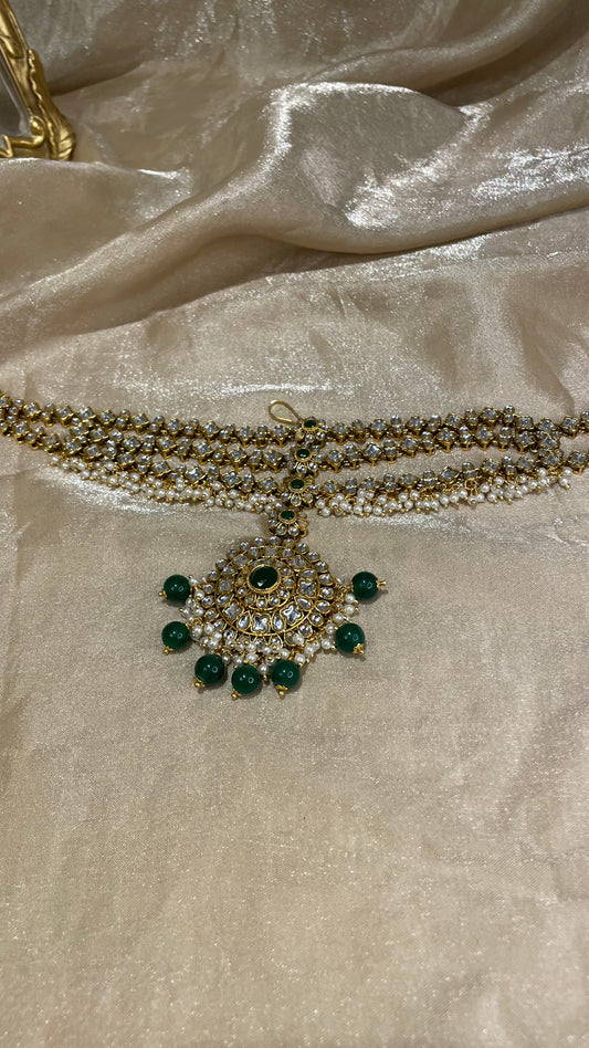 emerald green matha patti