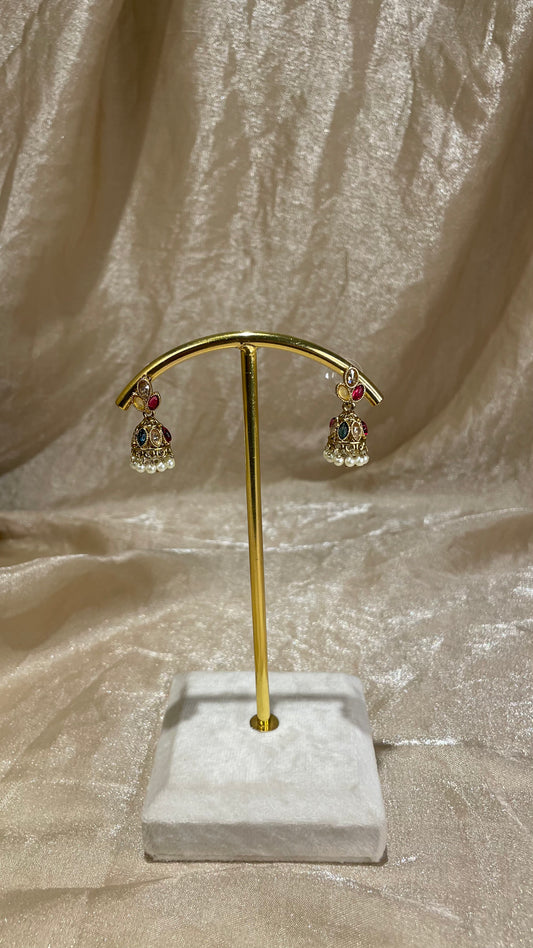 multi-colour jhumki