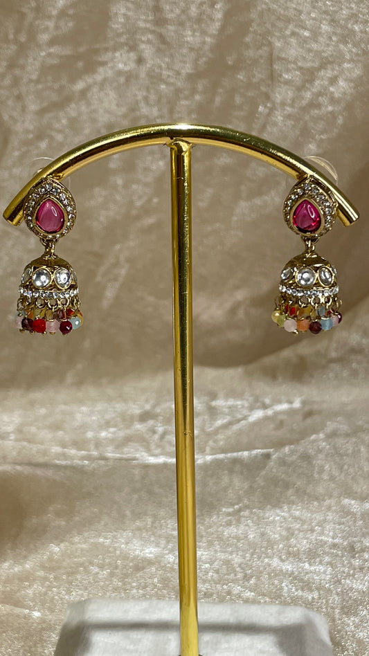 multi-colour jhumki
