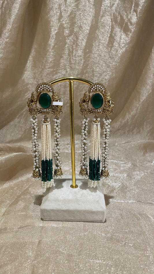 emerald green statement earrings