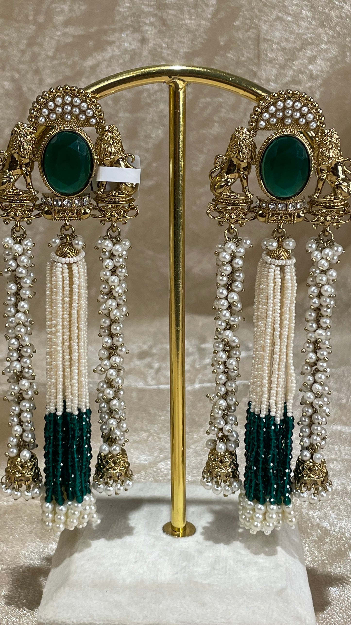 emerald green statement earrings