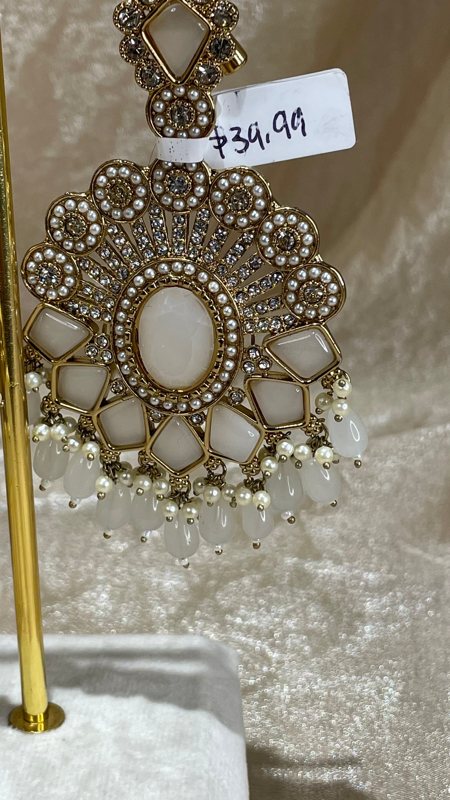 gold statement earrings