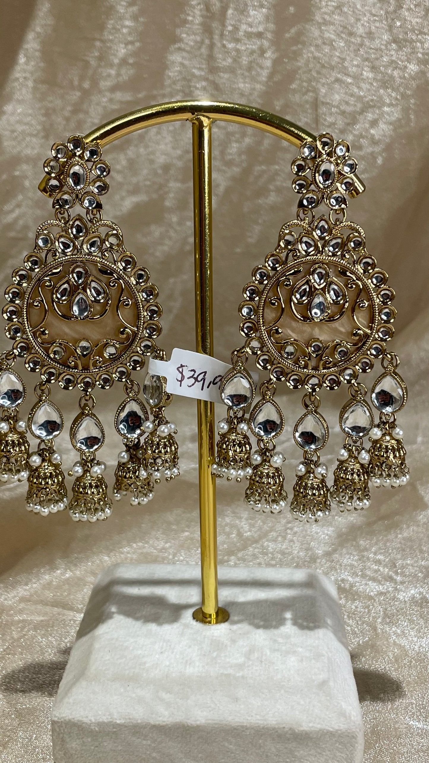 gold statement earrings