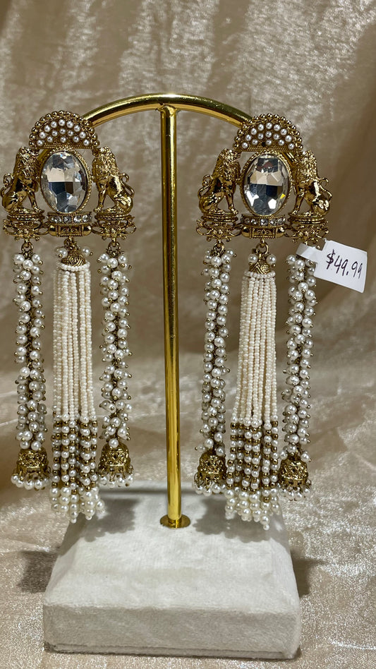 gold statement earrings
