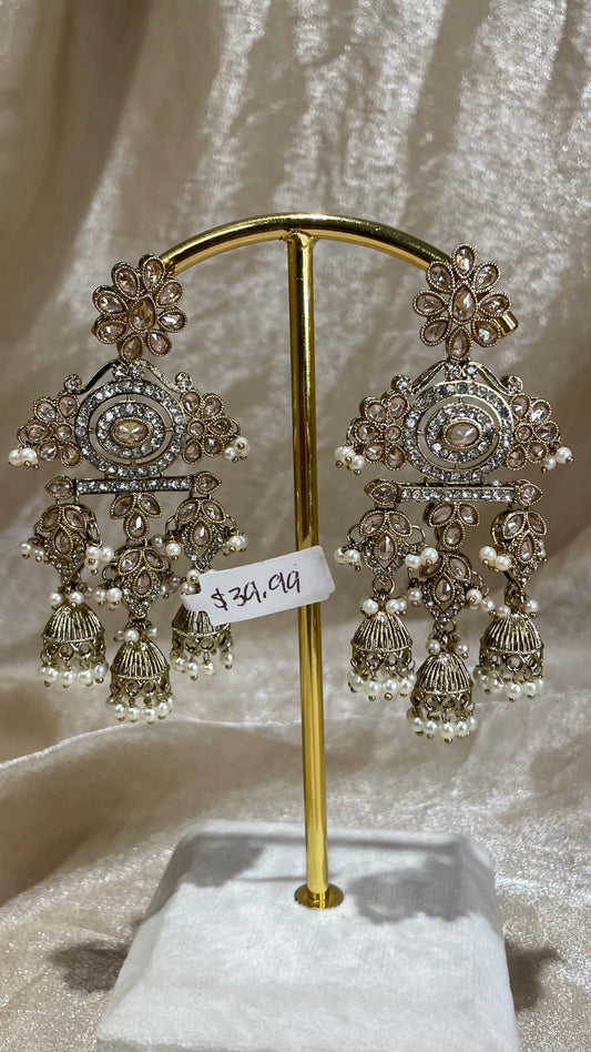 gold statement earrings