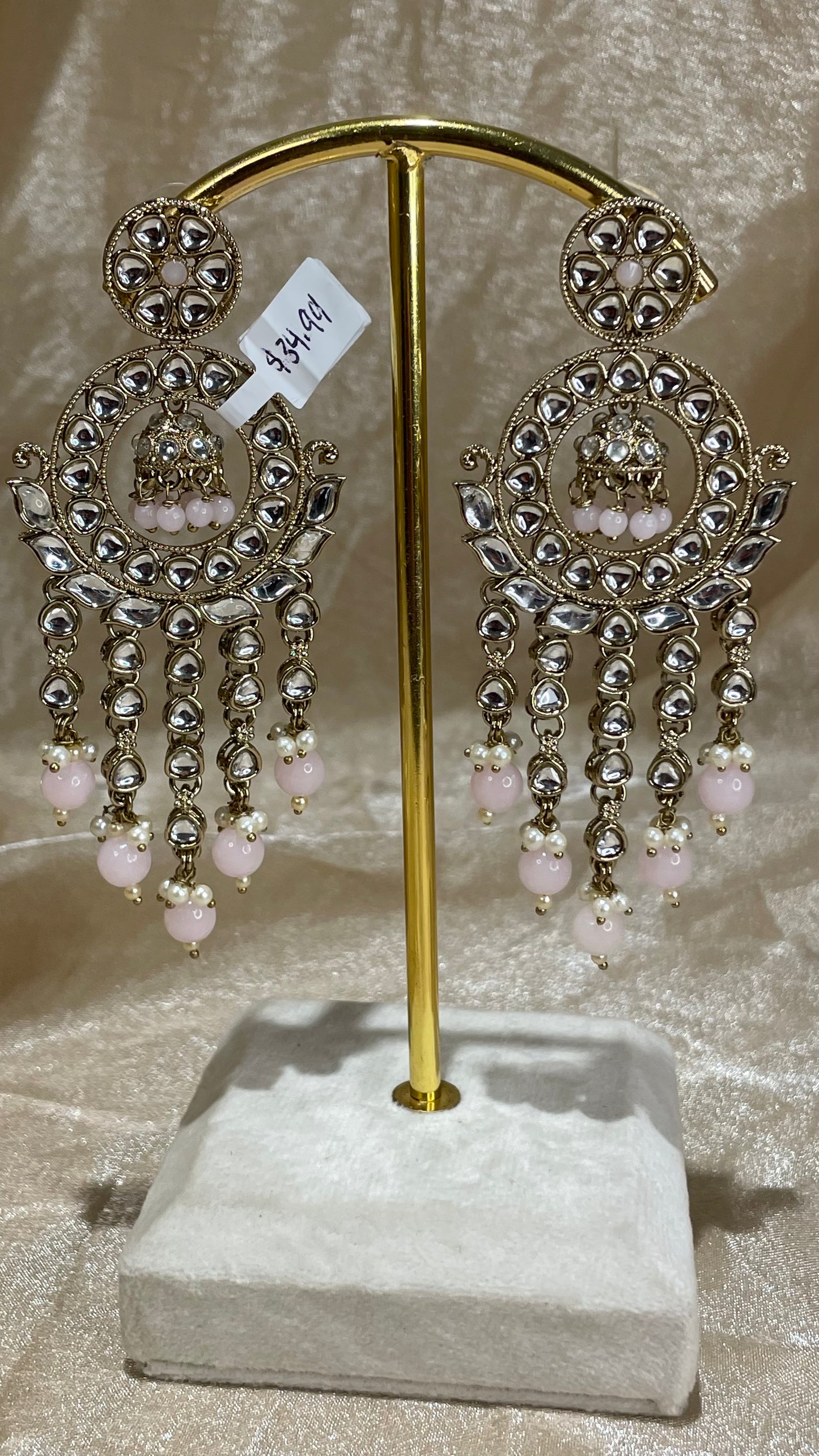 baby pink earrings