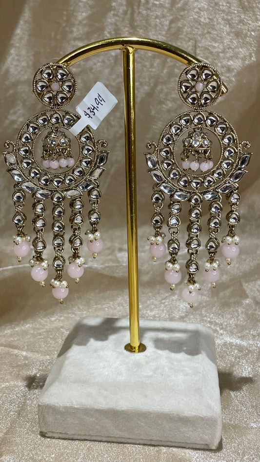 baby pink earrings