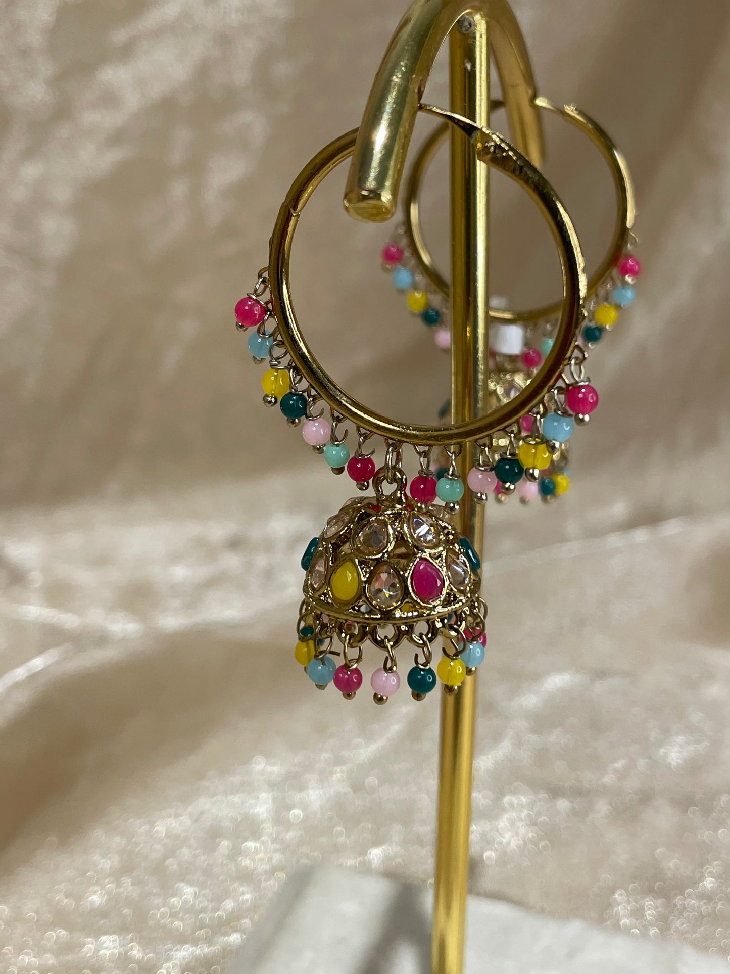 multi-colour jhumki