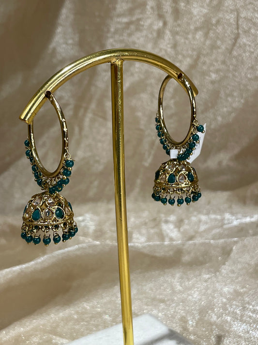 emerald green jhumki