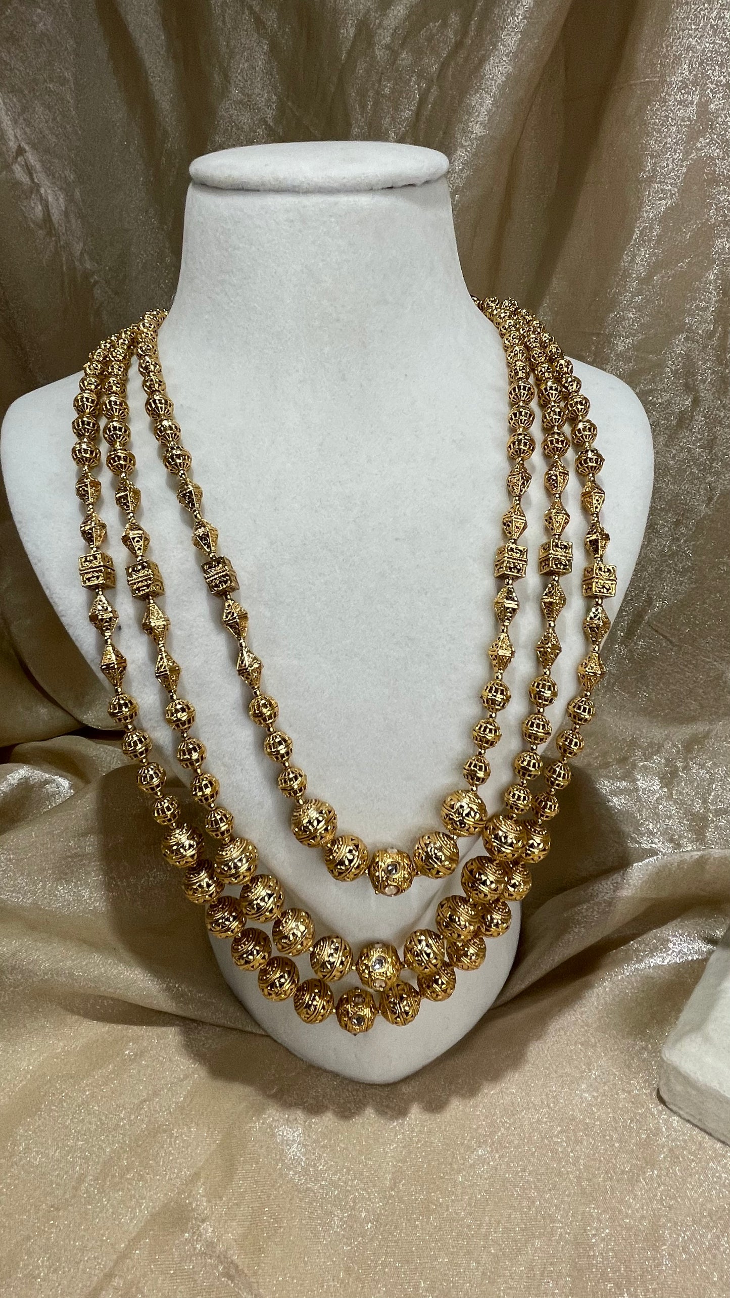 3 layer antique gold set