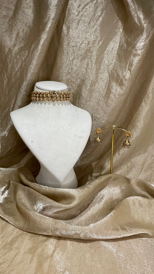 antique gold choker set