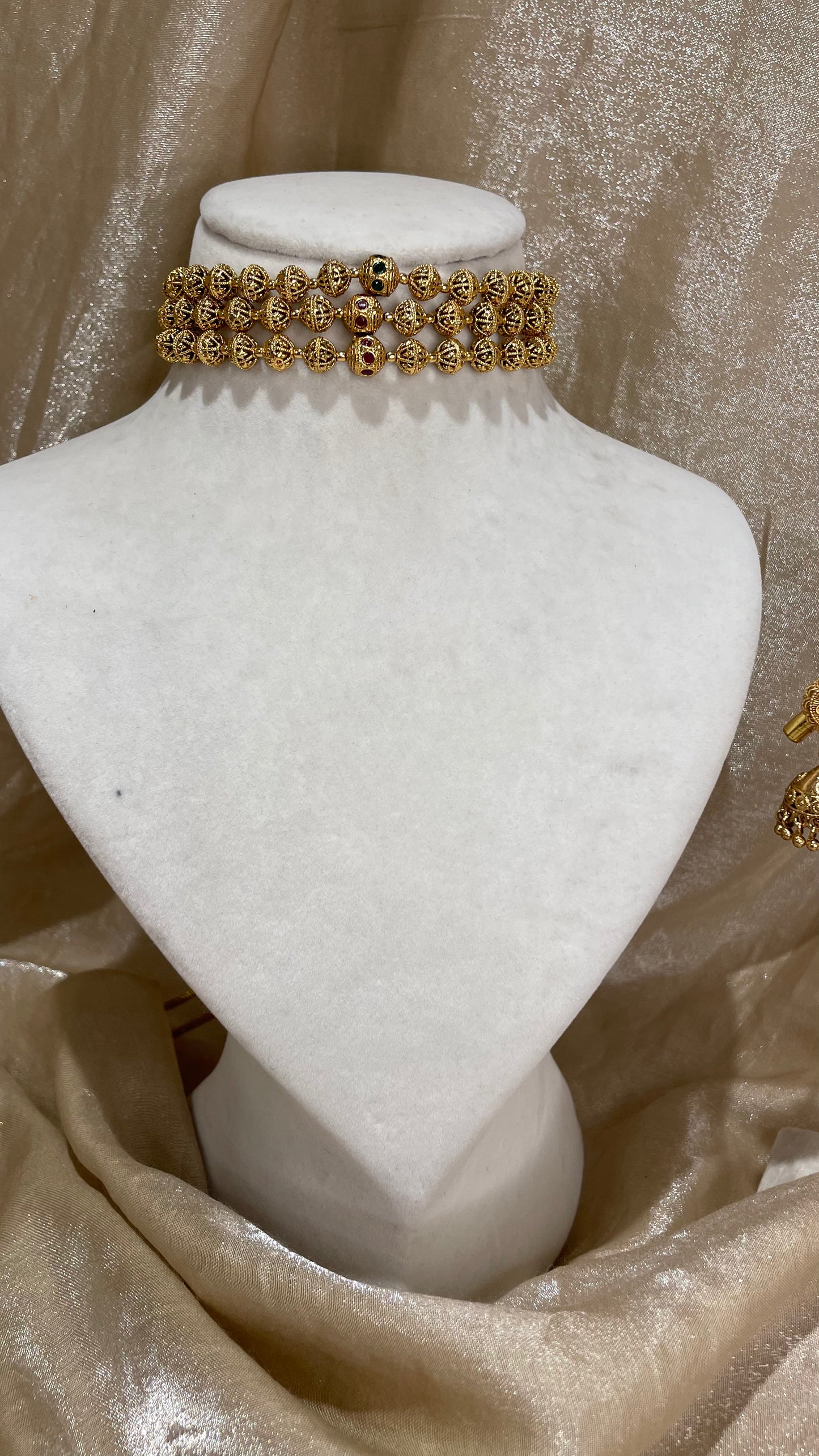 antique gold choker set