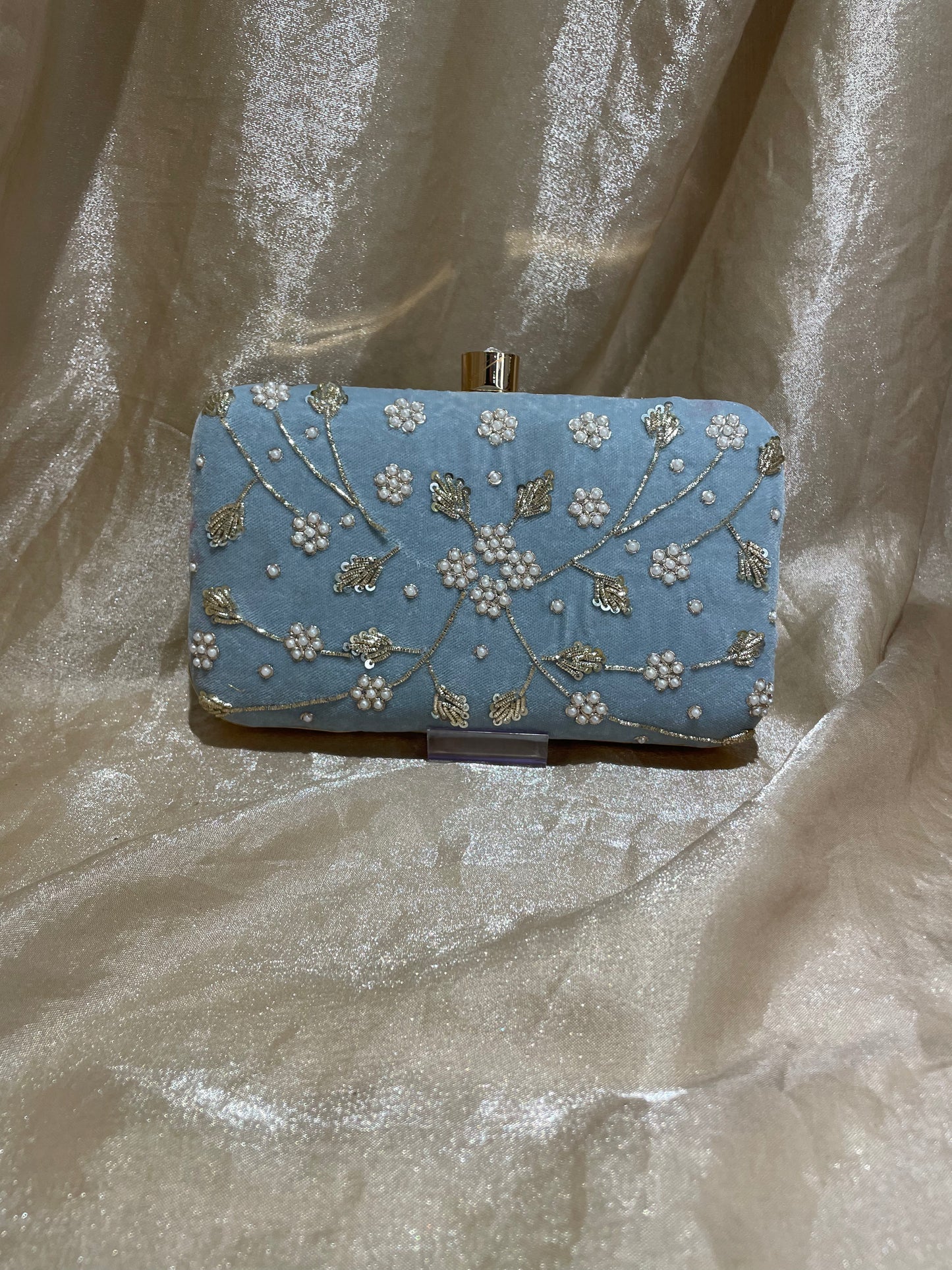 light blue purse