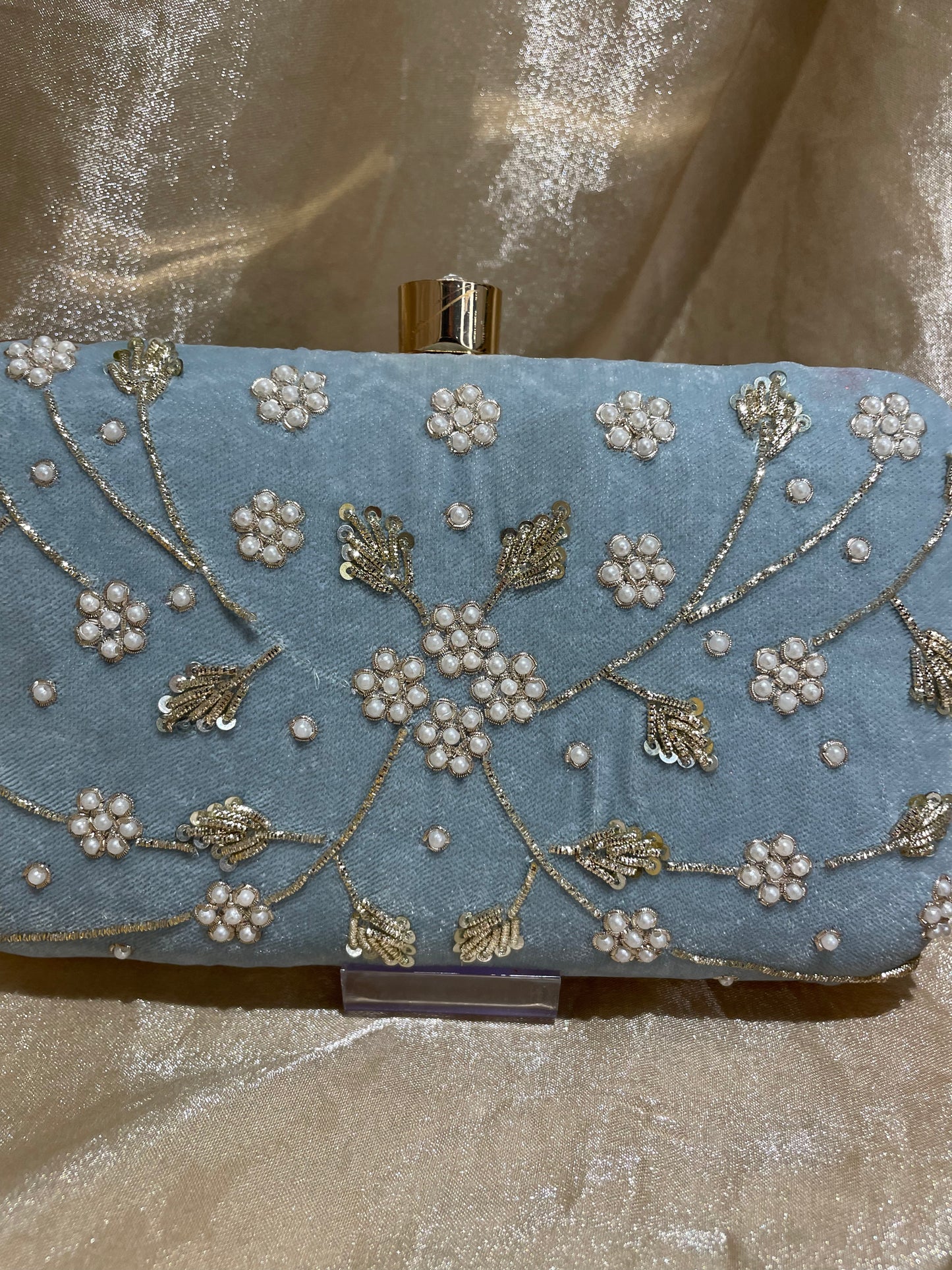 light blue purse