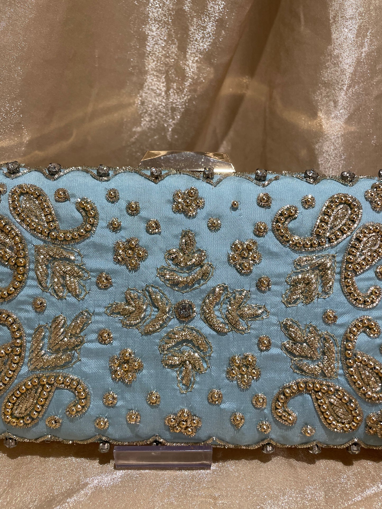 light blue purse