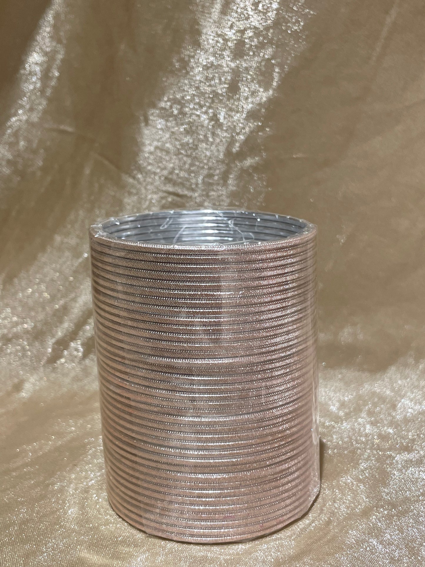 peach metallic bangles