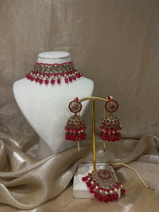 Hot pink choker set