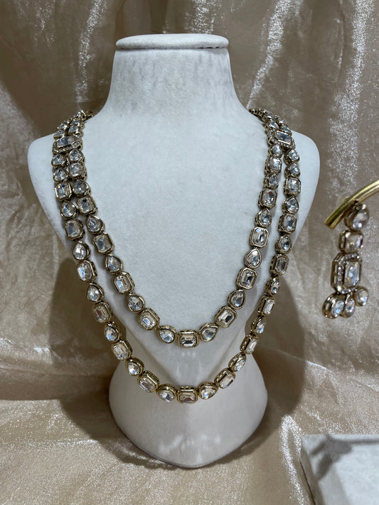 gold long necklace set