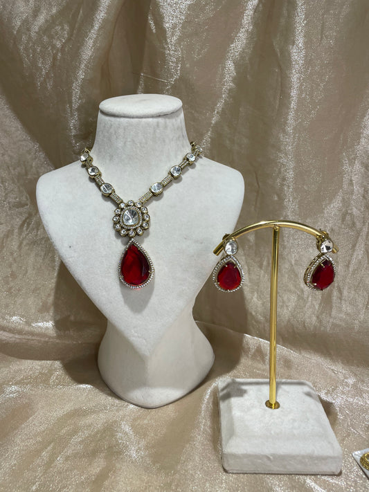maroon necklace set