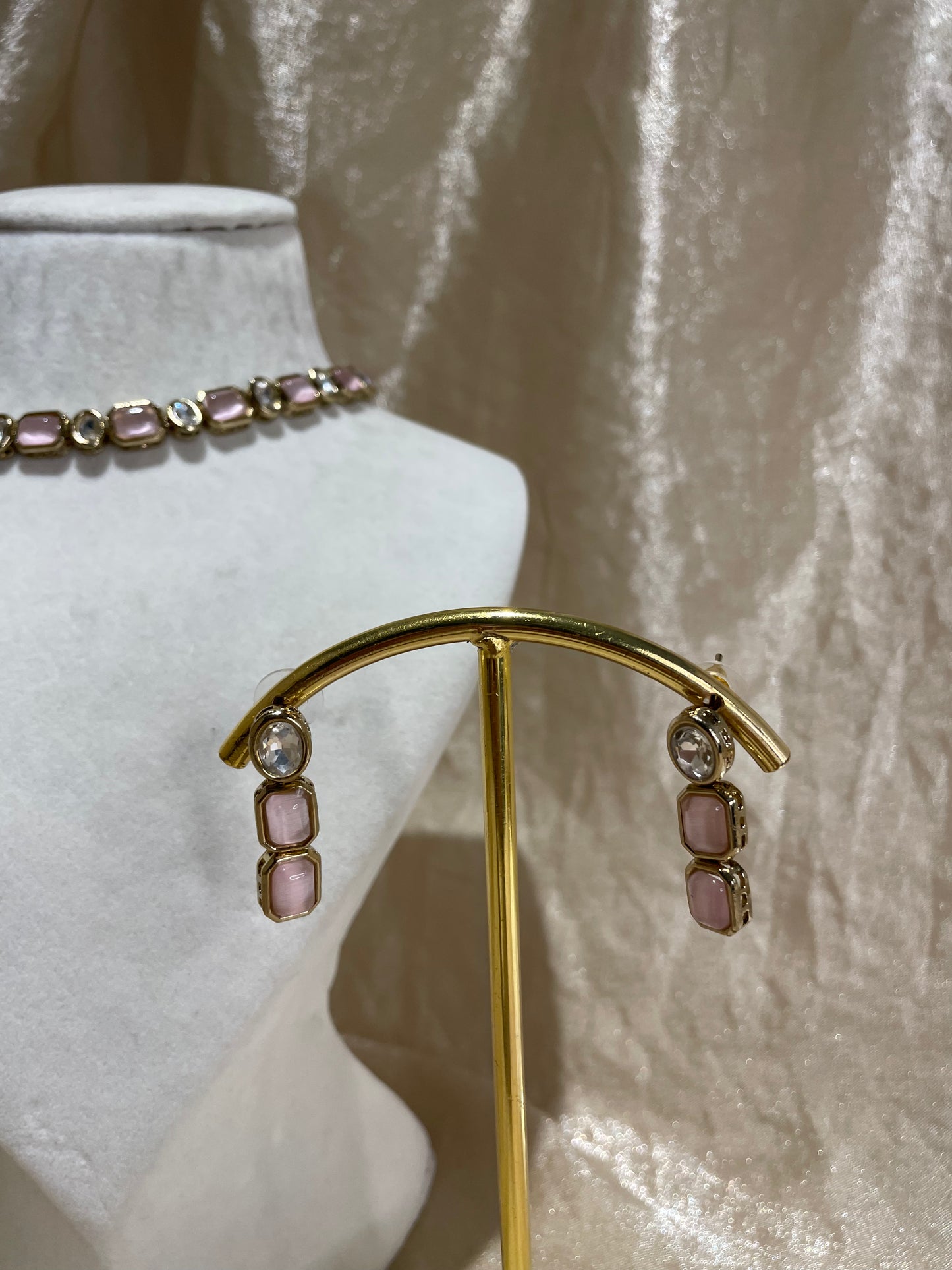 baby pink necklace set