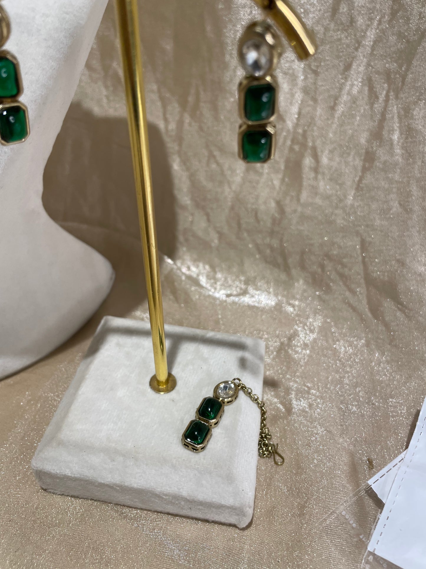 emerald green necklace set