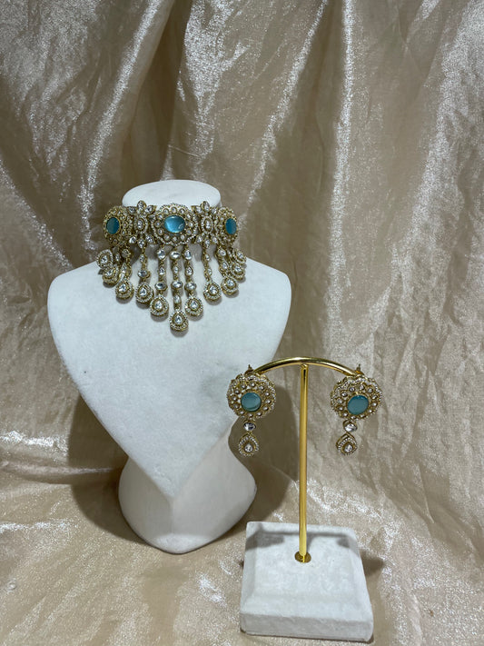 light blue choker set