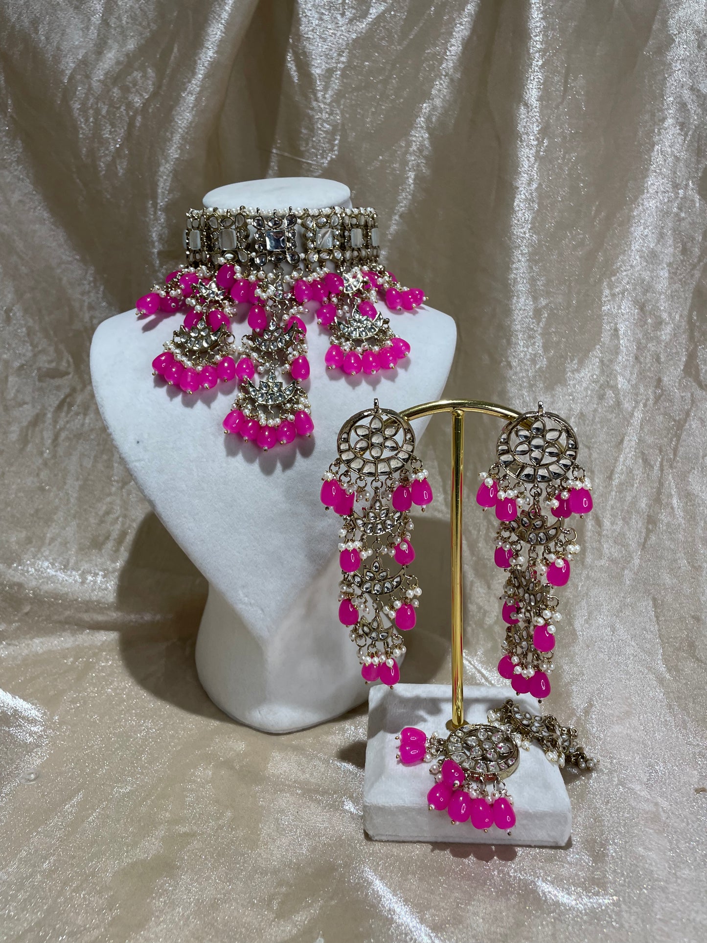 hot pink choker set
