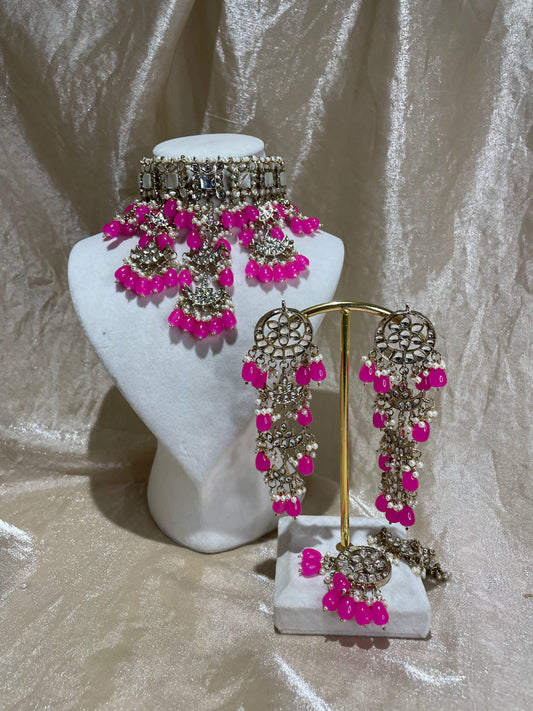 hot pink choker set