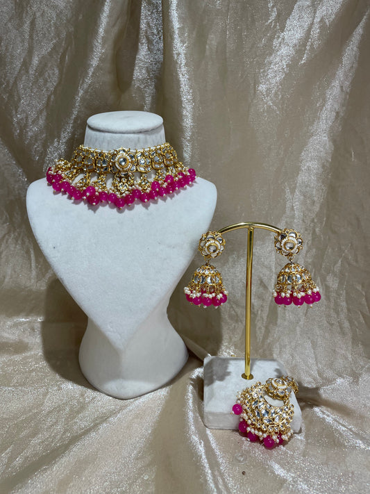 hot pink choker set