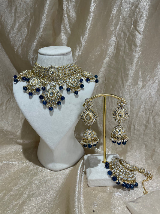 navy blue choker set