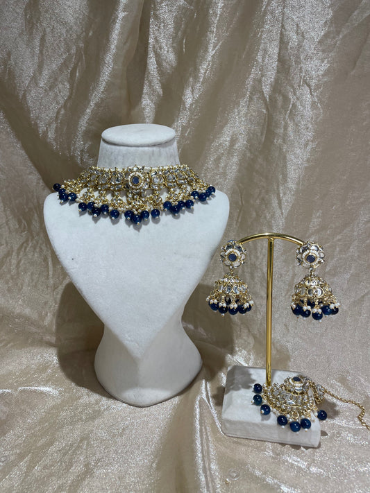 navy blue choker set