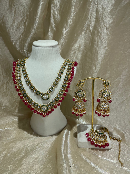 hot pink necklace set