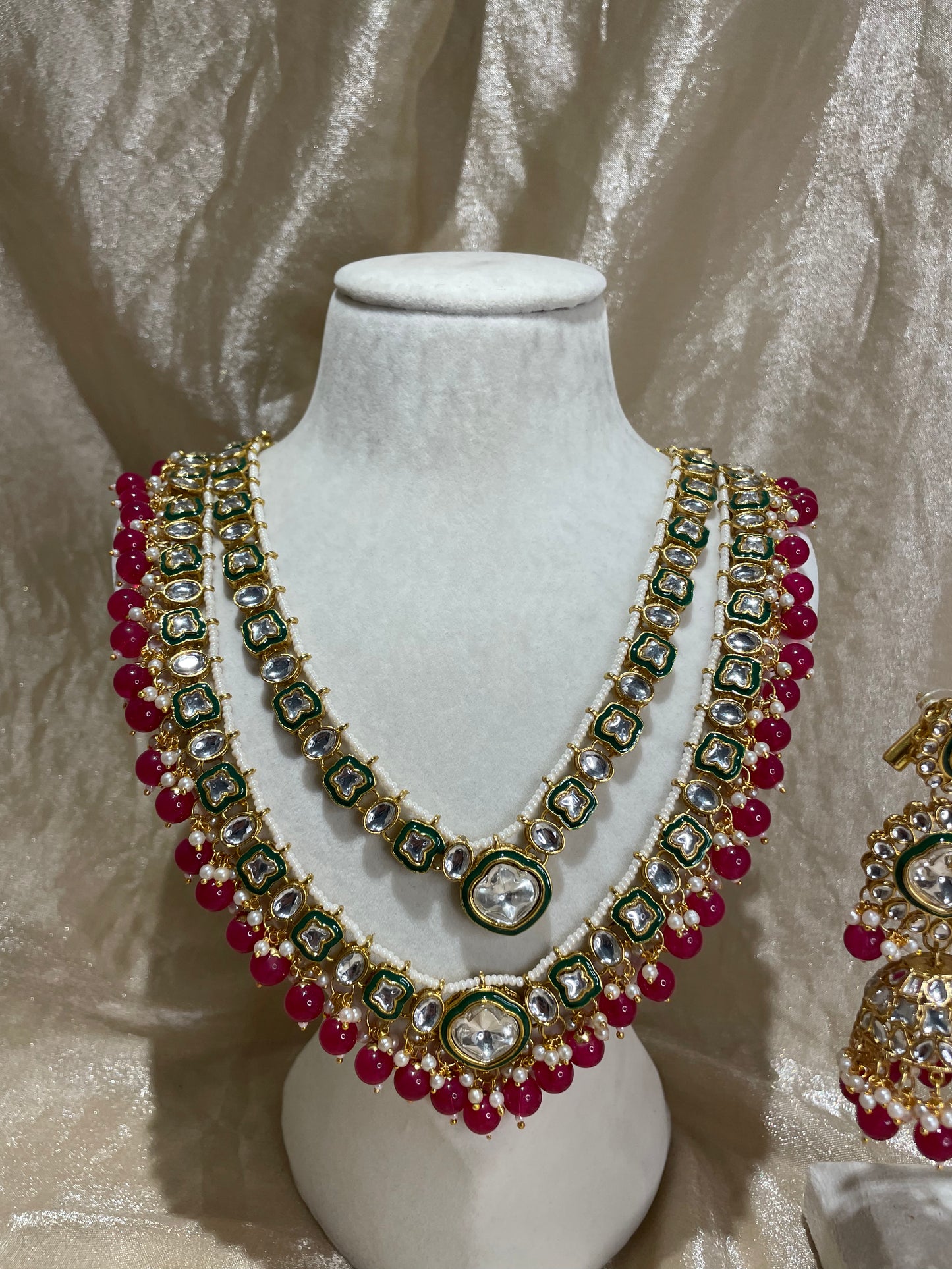hot pink necklace set