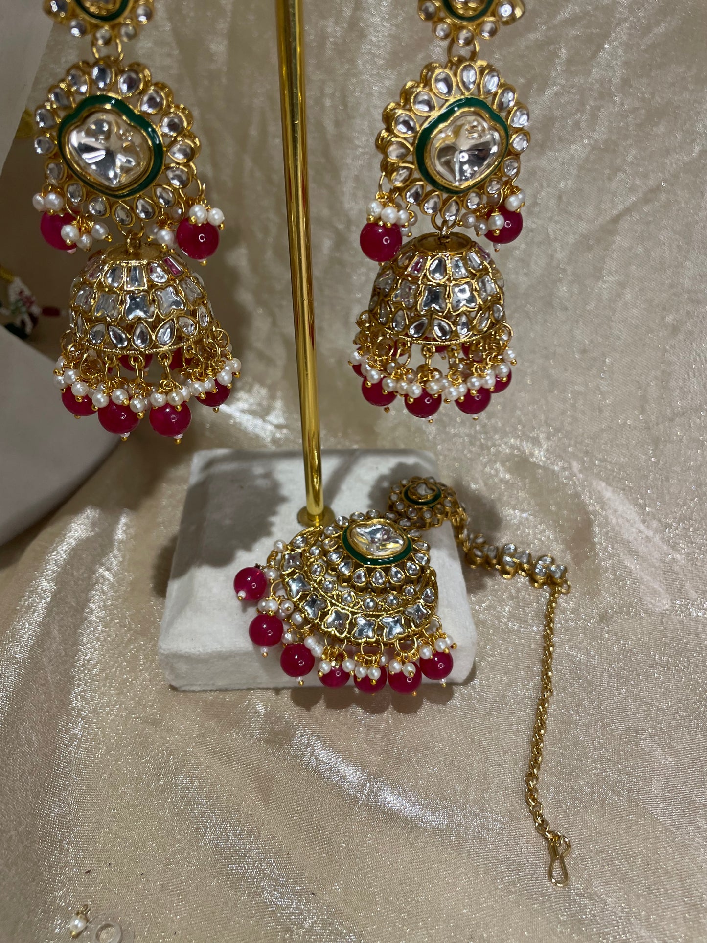 hot pink necklace set