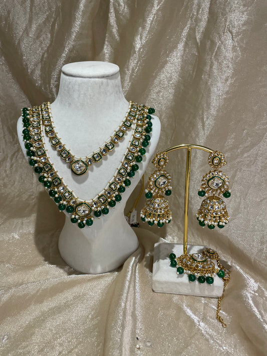 emerald green necklace set