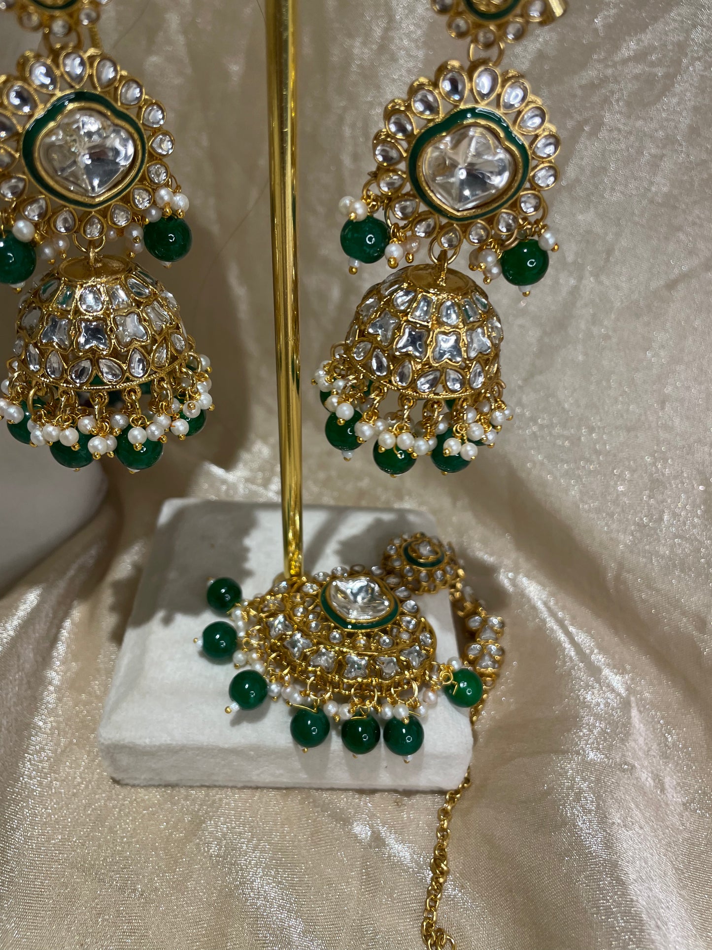 emerald green necklace set