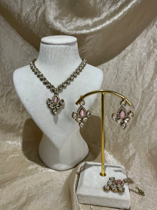 baby pink necklace set