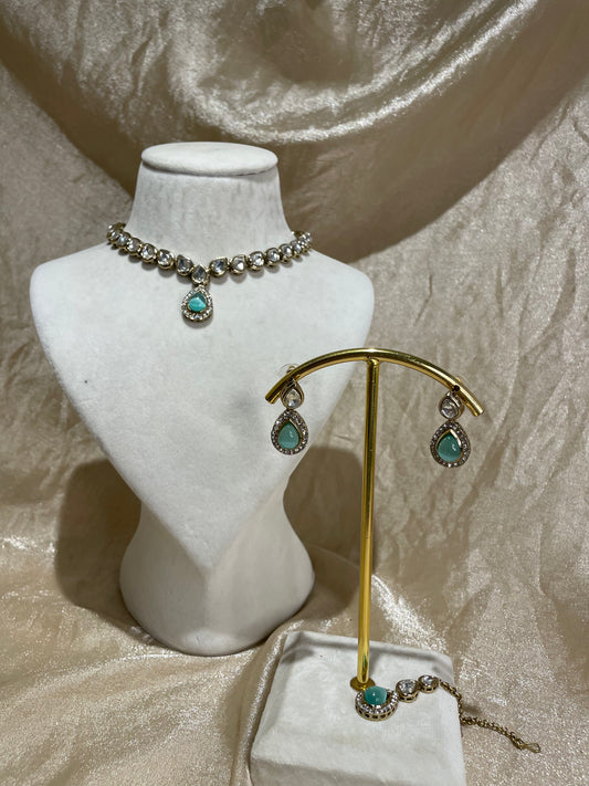 sea green necklace set