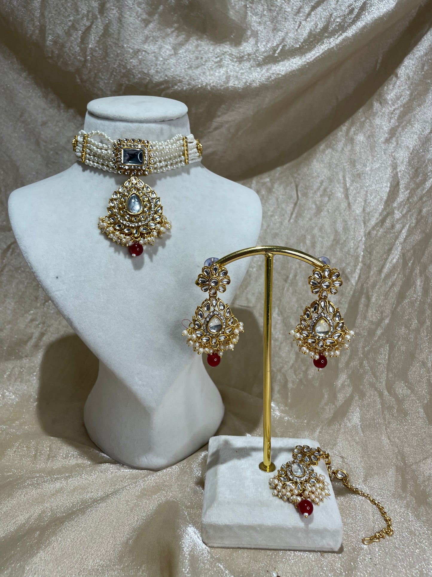 maroon choker set