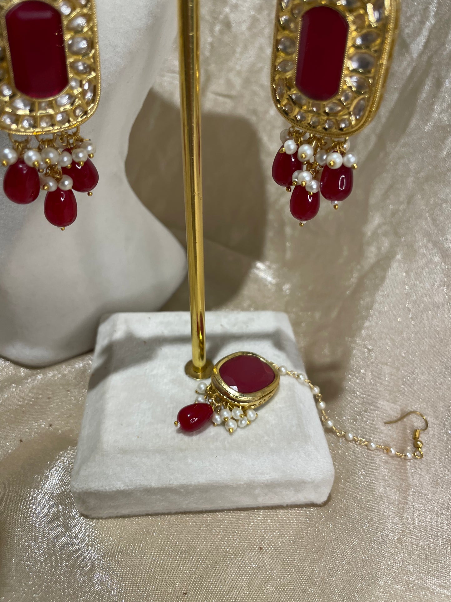maroon choker set