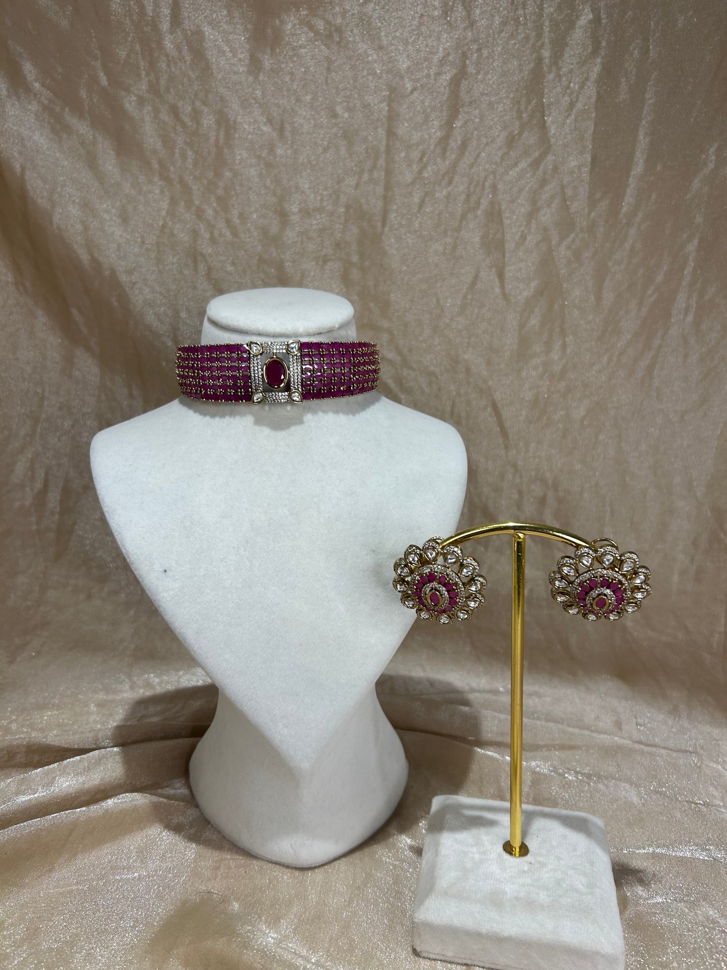 hot pink choker set