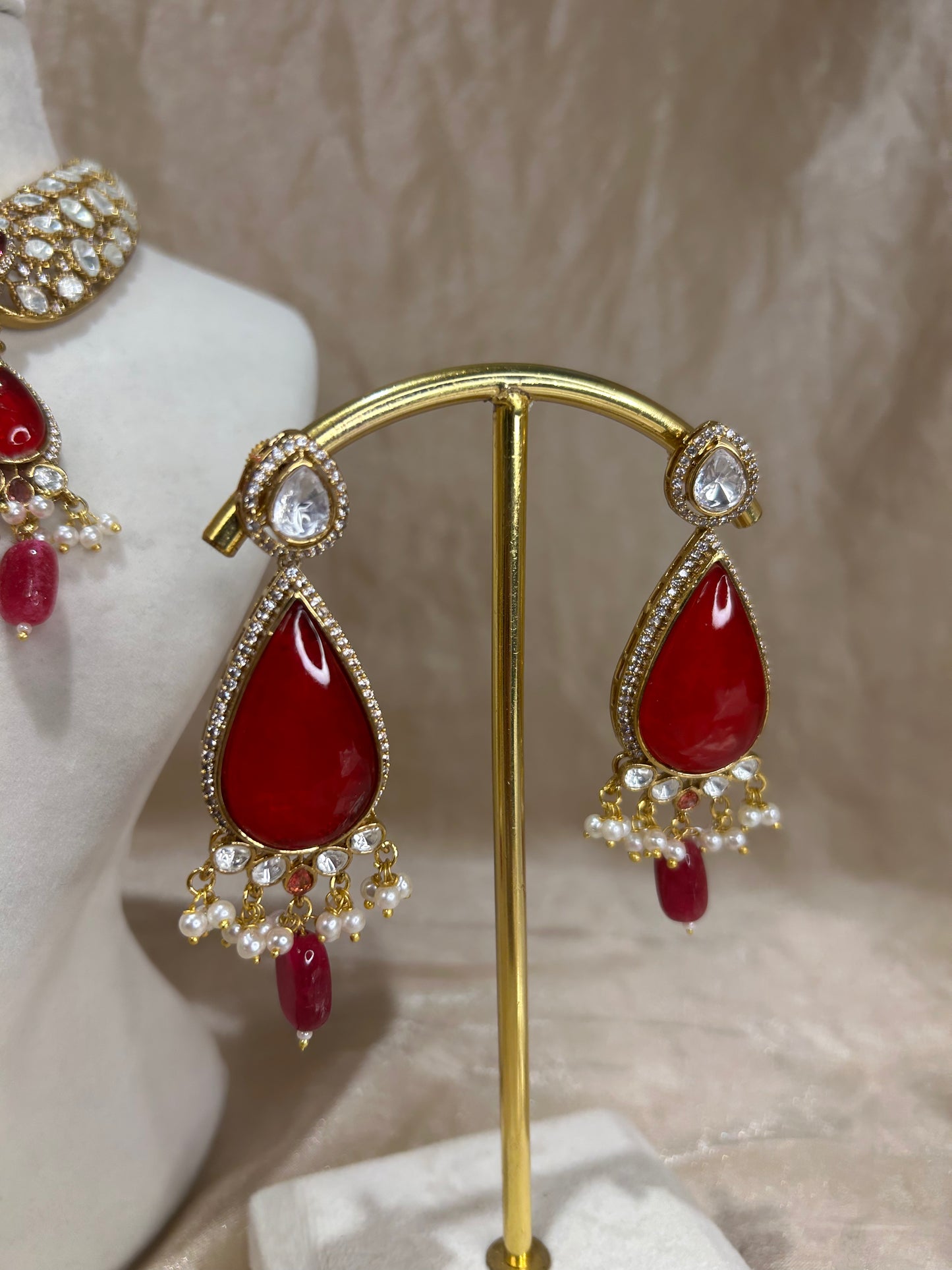 red necklace set