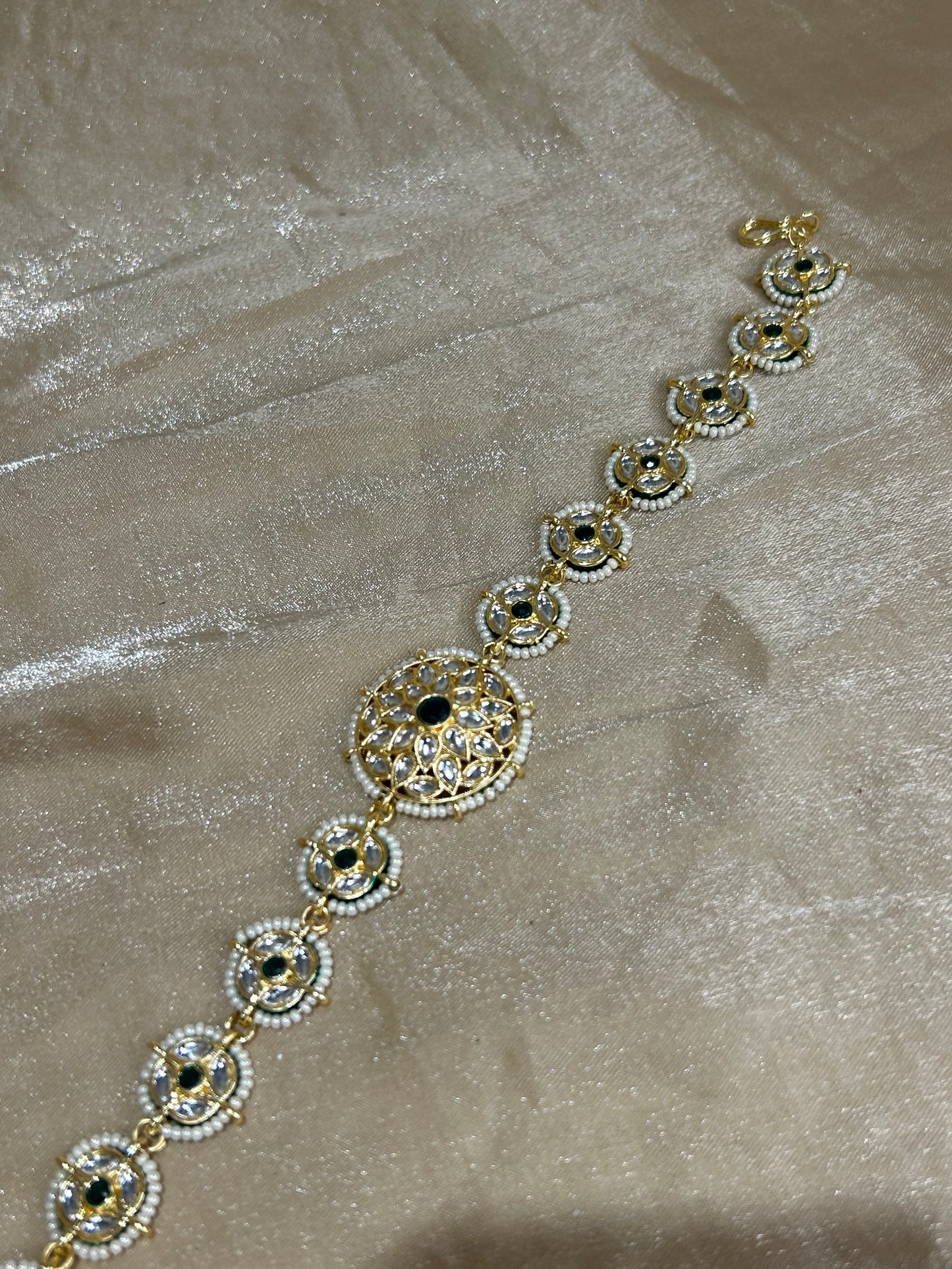 emerald green matha patti