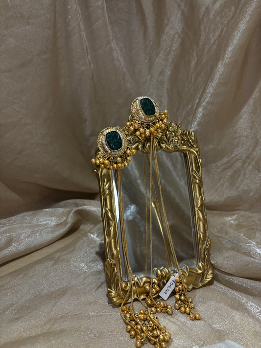 emerald green statement earrings