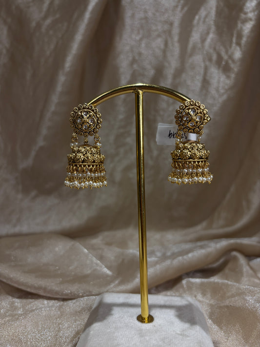 antique gold jhumki