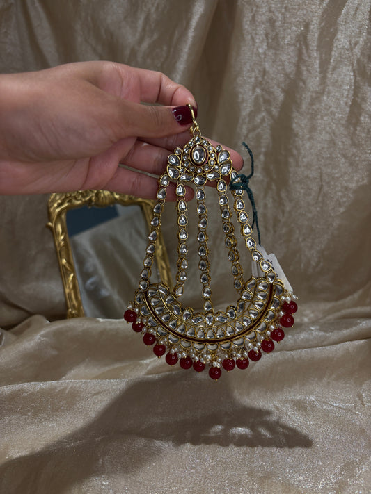maroon kundan passa