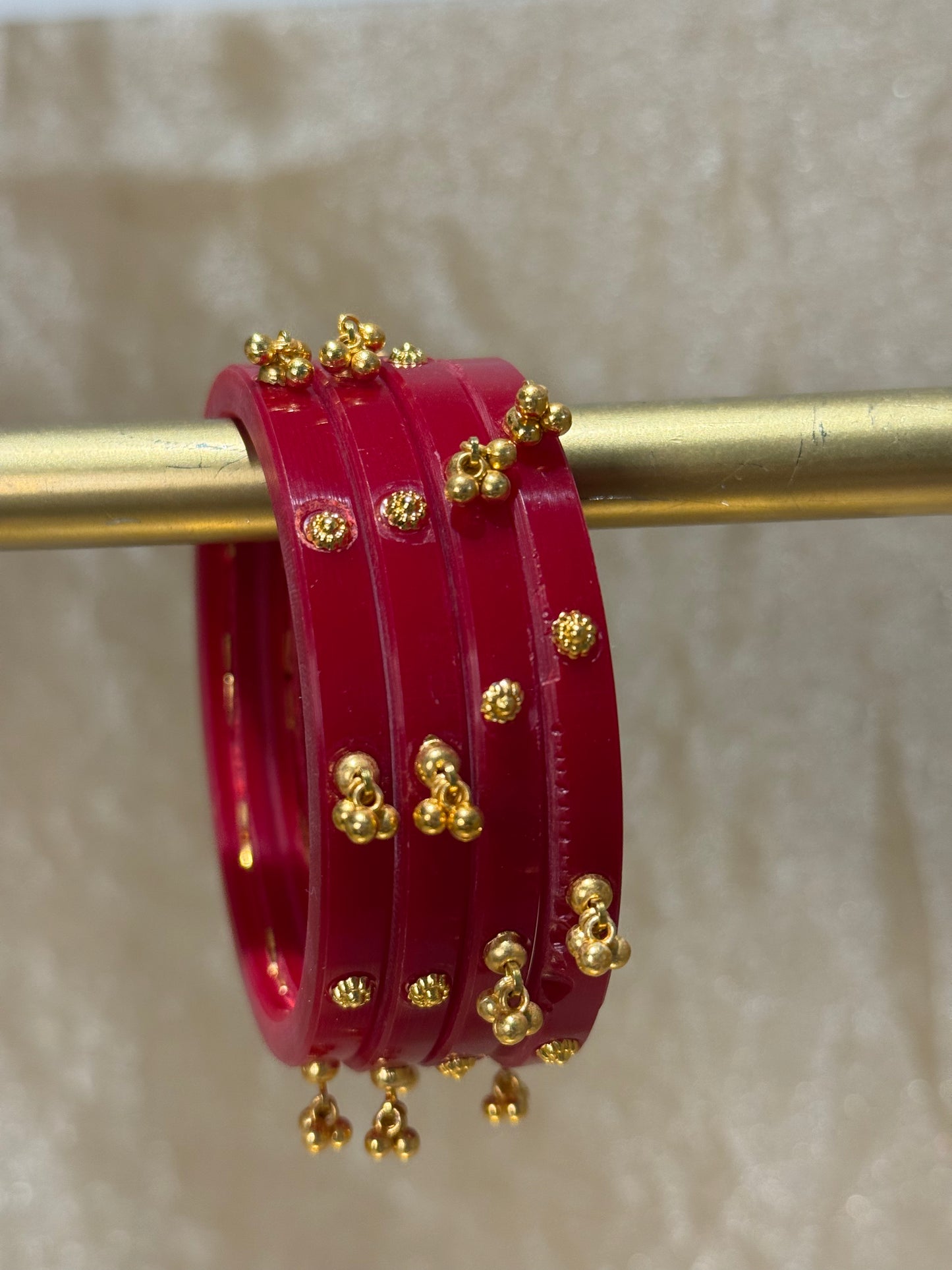 red gold accent bangles