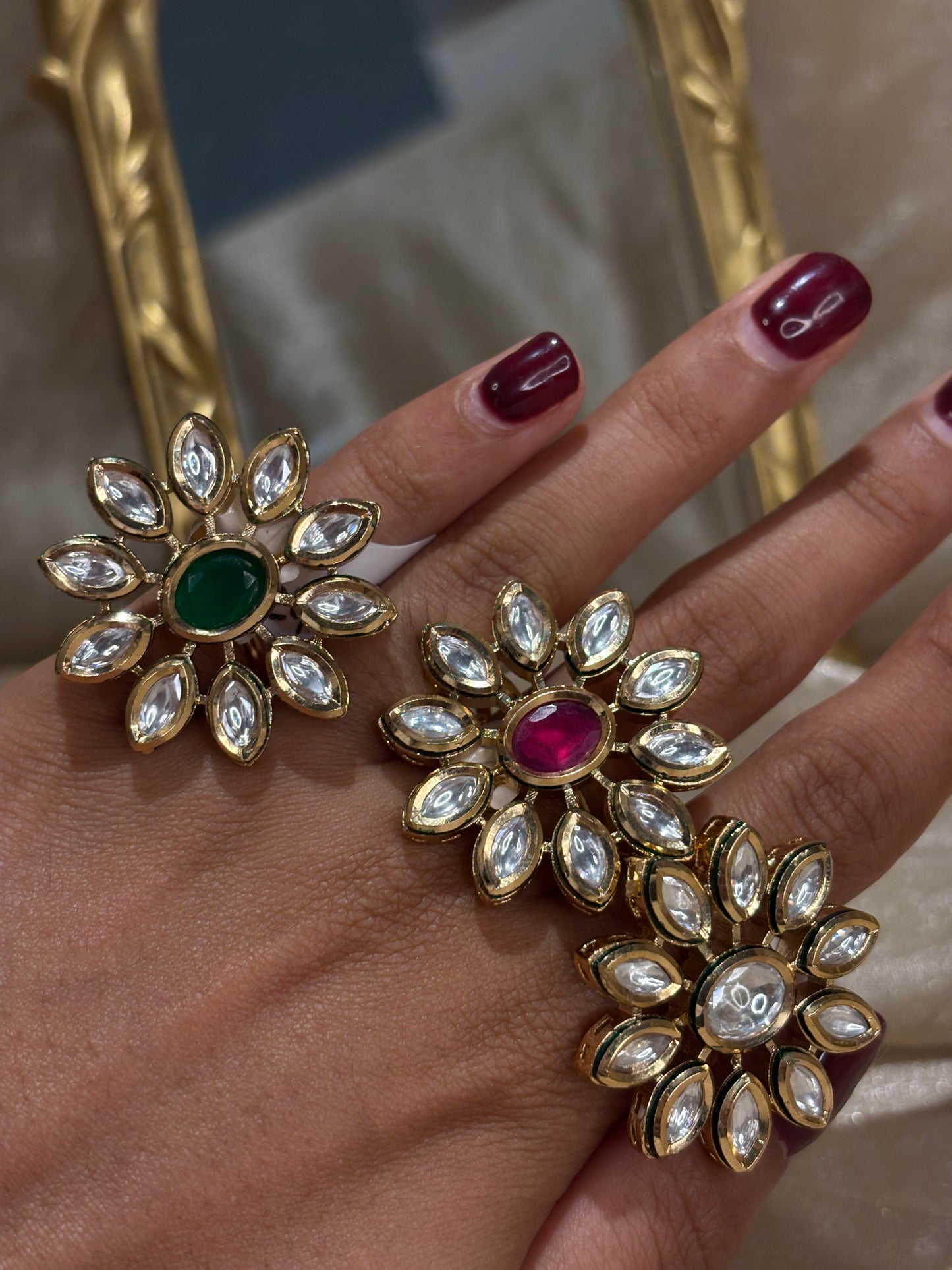 flower statement ring