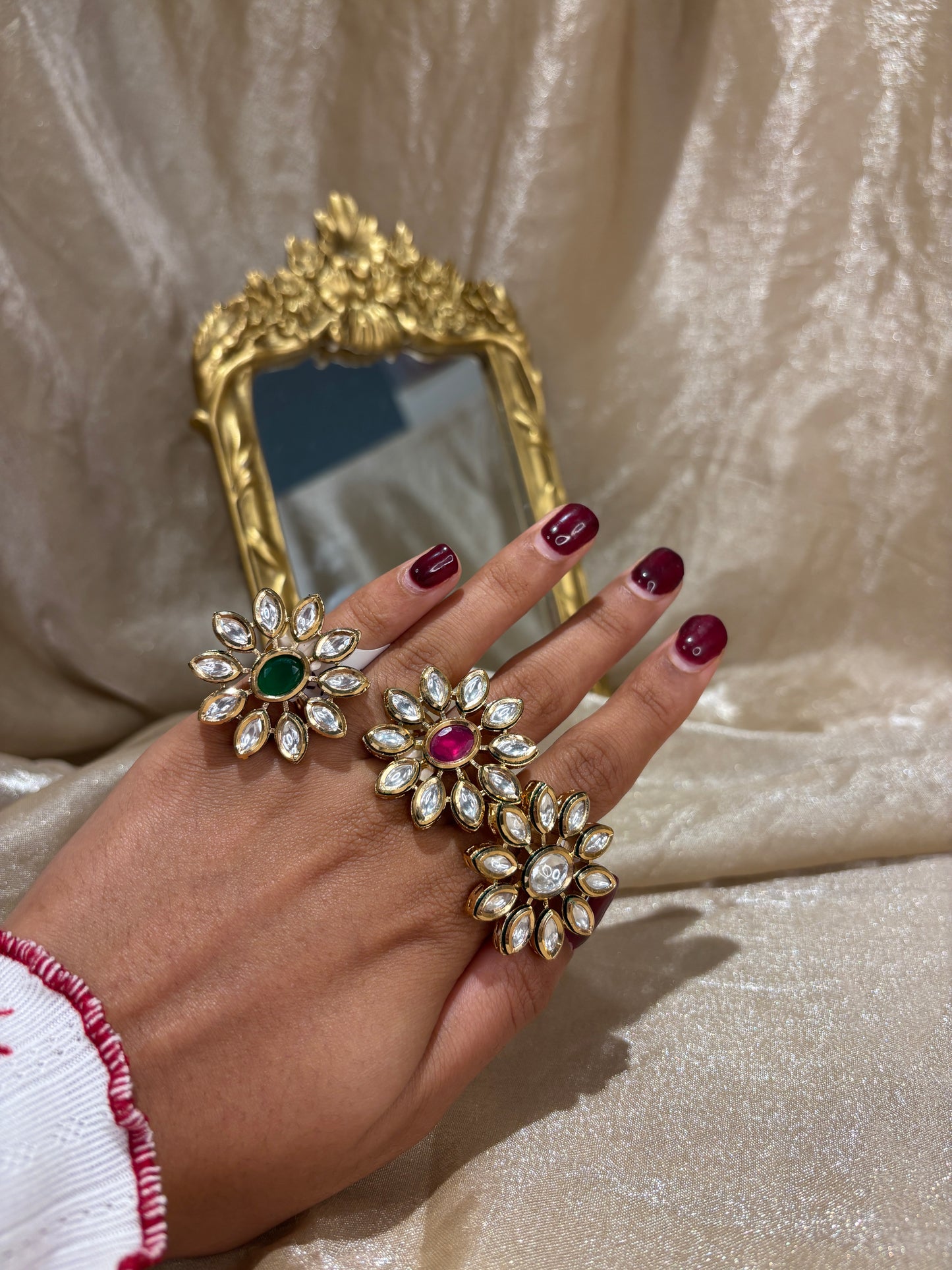 flower statement ring