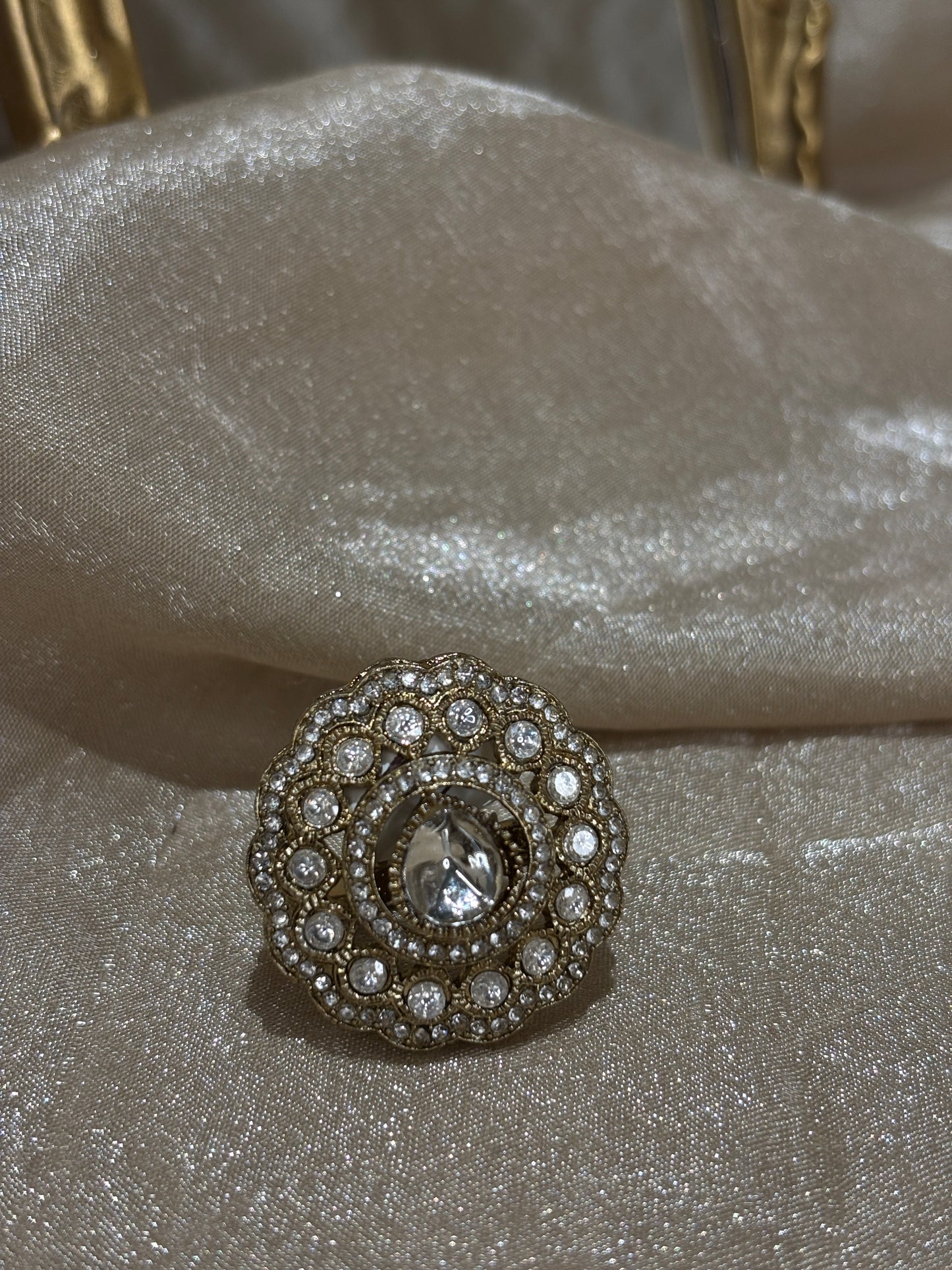 kundan statement ring